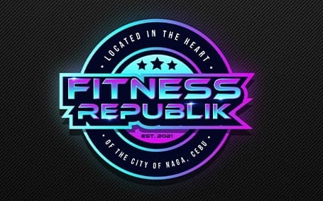 Fitness Republik neon emblem logo